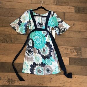 Guess silk dress with kimono bell sleeve